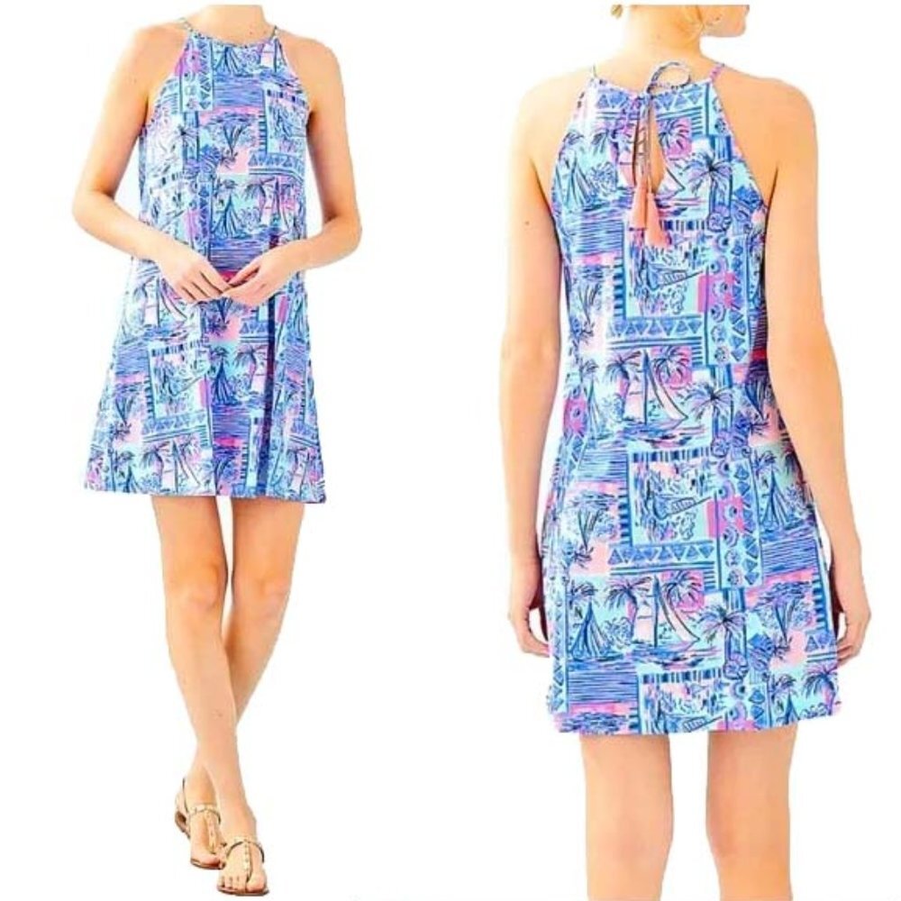 NWT Lilly Pulitzer Margot Swing Dress Whisper Blue Yeah Buoy Small S